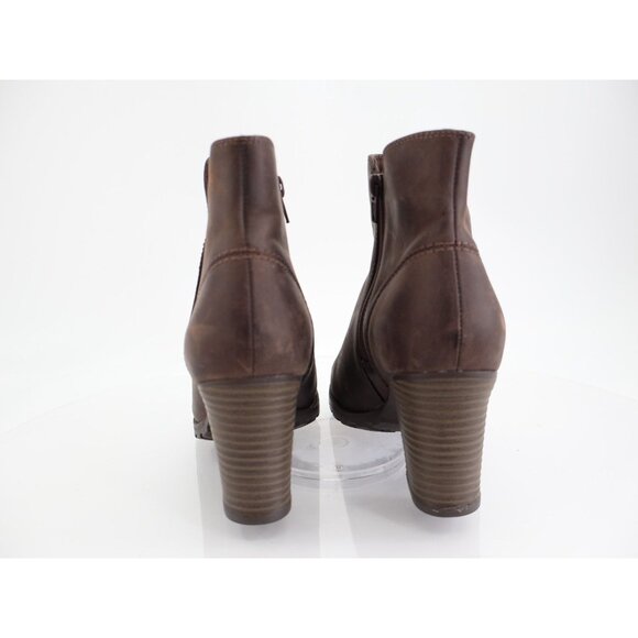 Clarks Women's Verona Trish Boot Size 9 Block Heel Bootie Brown Leather Comfy - Picture 5 of 12